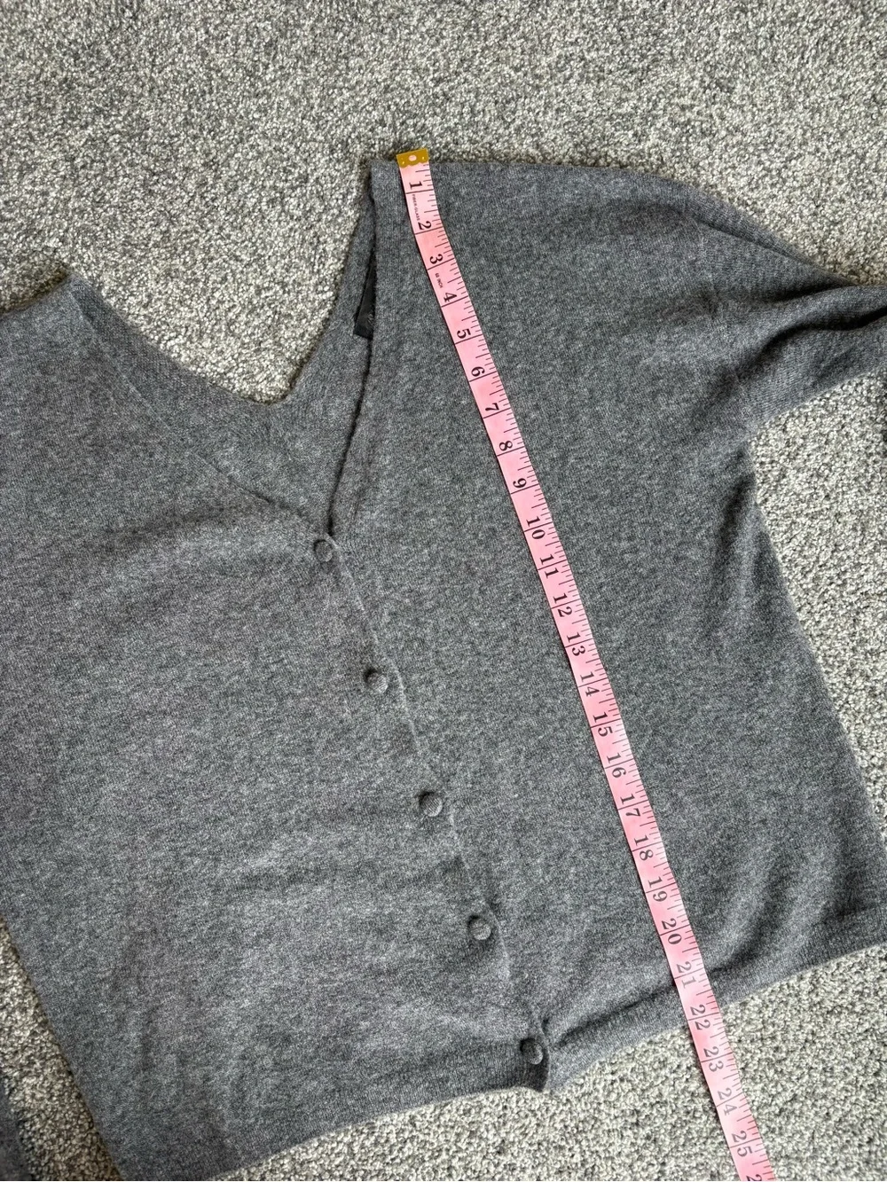 Zara Grey Wool Cashmere Double V Button Front Long Sleeve Cardigan size medium